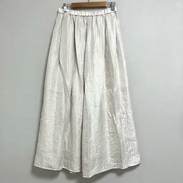 마쿠루 라메 롱 플레어 스커트 [M] 아이보리 라메 일본제