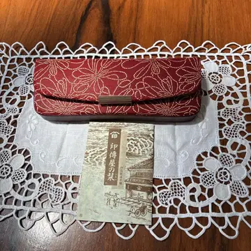 인덴야 제 꽃무늬 빨간색 안경 케이스