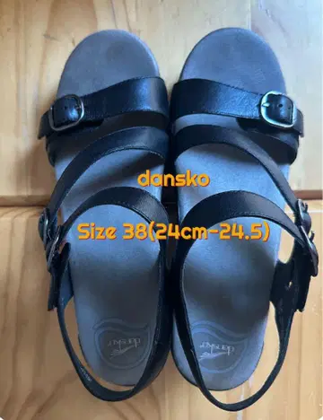 dansko 블랙 스트랩 샌들 사이즈 38