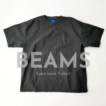 BEAMS 빔즈 XL 스트레치 티셔츠 드롭 숄더 블랙 남성용