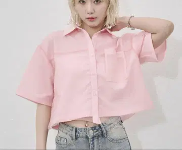 얇은 명주 그물 도킹 반팔 숏 셔츠