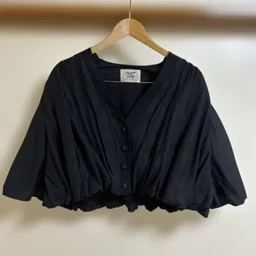 [ MARGAUX 마르고 2025 SS ] 시어 벌룬 가디건 블랙