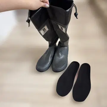 일본 야생 조류 협회 레인부츠 장화 그레이 L (26cm) 인솔 포함!