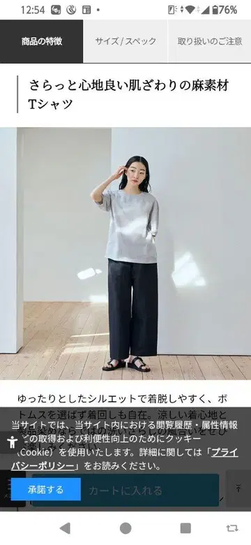 린넨 T셔츠 프리 사이즈 5색상 블랙