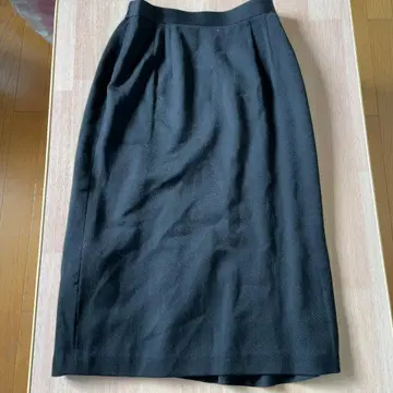 택 포함 새상품 PINORE 피노레 울 롱 스커트 블랙 검정