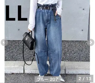 시마무라 AYA 커브 데님 팬츠 블루 LL