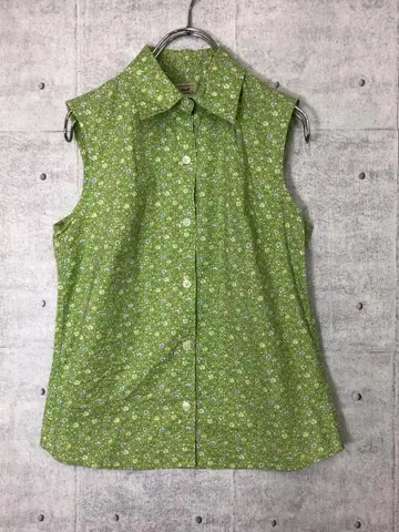 L.L.Bean 90년대 구제 의류 리버티 미니 꽃무늬 슬리브리스 셔츠