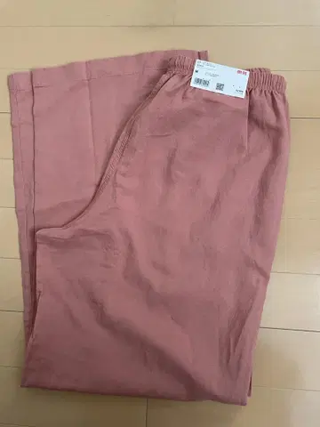 유니클로 린넨 블렌드 이지 팬츠 라이트 오렌지