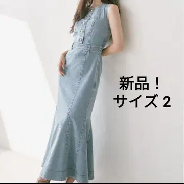 새상품! SNIDEL 데님 머메이드 원피스 LBLU[081] 2[02]