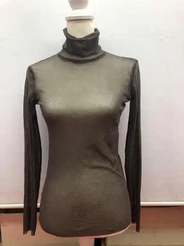 장 폴 고티에 터틀넥 긴팔 상의 시스루