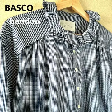 BASCO haddow 풀비오 스탠드 칼라 깅엄 블라우스 20,900엔