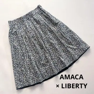 새상품급 AMACA 아마카 리버티 프린트 엘레오노라 개더 스커트
