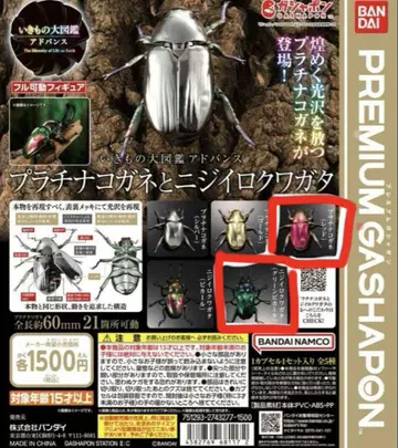 생물대도감 니지이로사슴벌레와 플라티나 꼬마무당벌레 세트