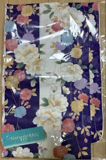 유카타 면 보라색 바탕에 겹벚꽃 무늬?
