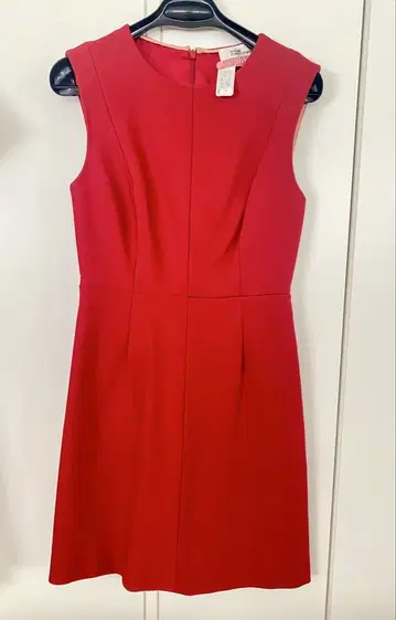 DIANE VON FURSTENBERG 레드 슬리브리스 원피스