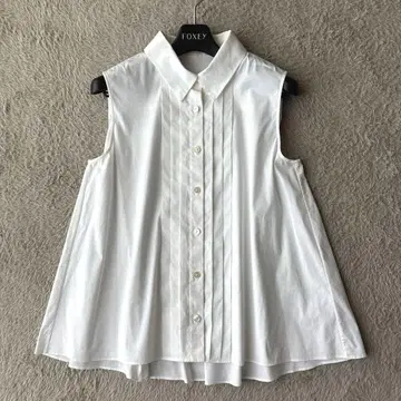 FOXEY 폭시 블라우스 슬리브리스 화이트 M~L