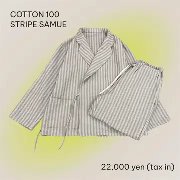 코튼 100% 스트라이프 테일러드 사마기
