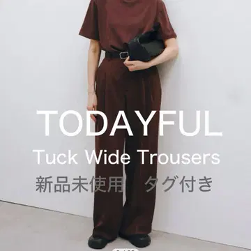 TODAYFUL Tuck Wide Trousers
