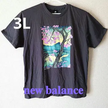 New Balance 3L 벚꽃 프린트 남성용 그레이 티셔츠