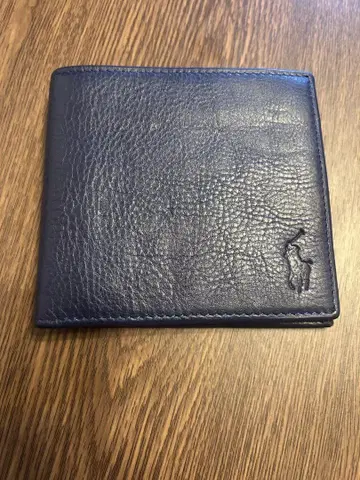 POLO 랄프 로렌 두겹 지갑 네이비 가죽