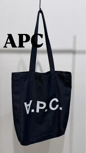 APC 다크 블루 데님 토트백
