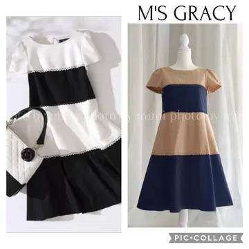 M'S GRACY*WEB 게재*반팔 보더 원피스