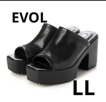 EVOL 소프트 스퀘어 통굽 스톰 샌들 새상품급 블랙 LL
