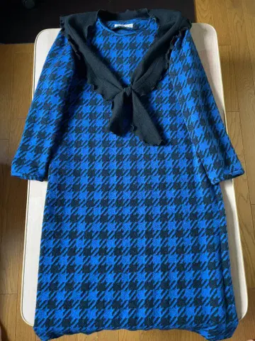 레어 YUKI TORII 원피스 파랑 블루 울 일본제 유키 토리이