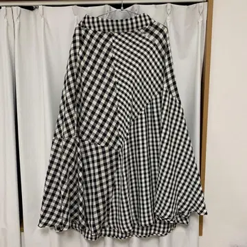 택 있음 RUIRUE BOUTIQ 체크 플레어 롱 스커트