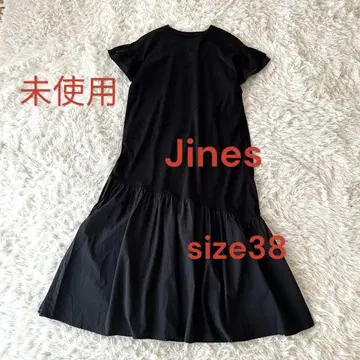 미사용  이소재 절개 롱 원피스 블랙 M