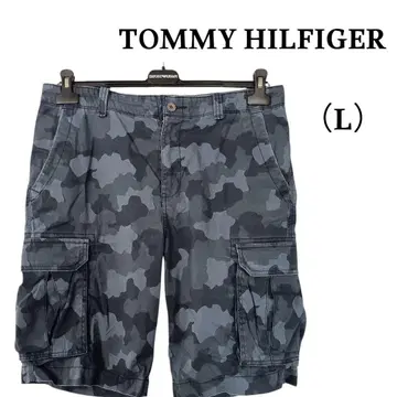 TOMMY HILFIGER 카모 패턴 남성용 카고 숏팬츠 다크 블루
