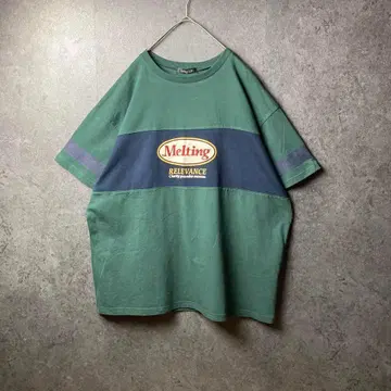 vintage T셔츠 그린 빅 로고 자수 빈티지 레트로 스트릿