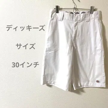 디키즈 화이트 숏 팬츠 코튼 혼방 하프 팬츠