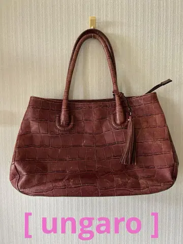 ungaro 크로커다일풍 홍차 브라운 토트백