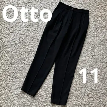 Otto Collection 블랙 테이퍼드 팬츠 오토 허리밴딩