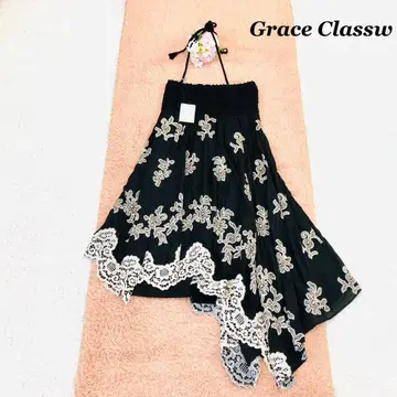 GraceClassu 홀터넥 원피스 자수 꽃무늬 5.7만