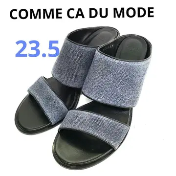 콤사 드 모드 23.5 상당 데님풍 뮬 샌들