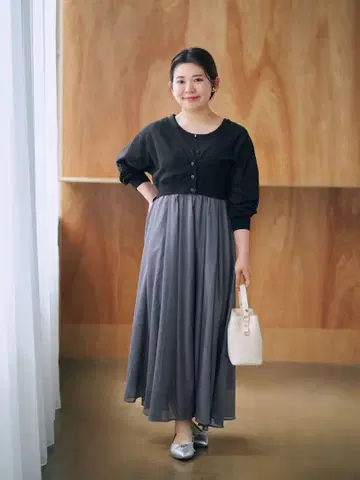 새상품급 코히나 시어 브라이트 도킹 원피스 가디건 레귤러