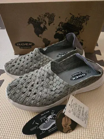 ROCK 카키 슬립온 뜨개질 디자인