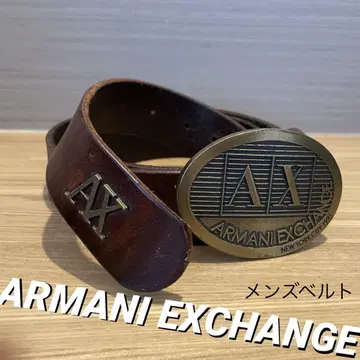 Armani Exchange 브라운 가죽 벨트
