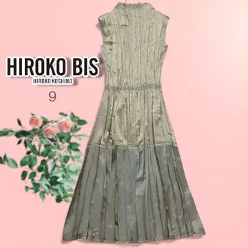 HIROKO BIS 히로코비스 주름 가공 플리츠 원피스 보틀넥