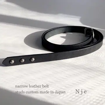 새상품 내로우 벨트 스터드 벨트 도치기 가죽 벨트 롱 벨트 [Nje]