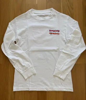 KNOW WAVE 롱 슬리브 티셔츠 S 사이즈 화이트 롱 T