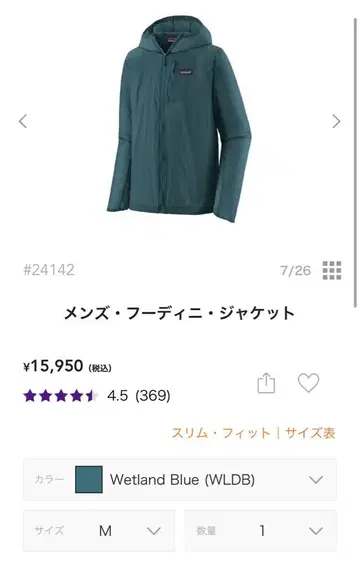 새상품 파타고니아 남성용 후디 자켓 M WLDB