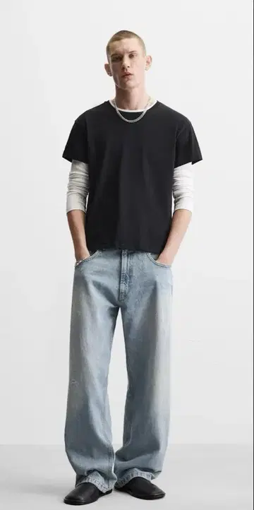자라 BAGGY FIT 데님 팬츠