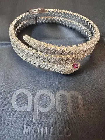 정가 58800엔 레어 미사용 새상품 apm Monaco 뱀 모티브 팔찌