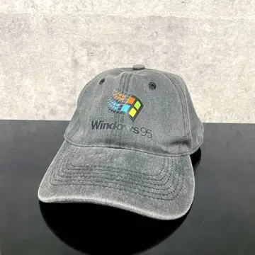 90년대 Windows 95 로고 마이크로소프트 캡 모자 그레이