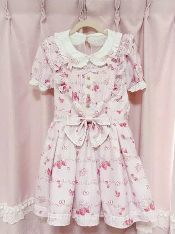 LIZLISA Creamy Berry 패턴 원피스 Pink M 사이즈