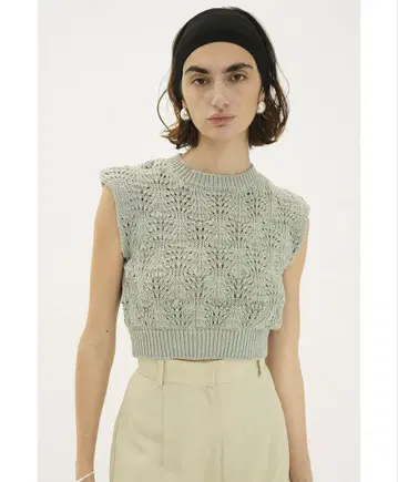 CLANE 클라네 CROCHET SHORT KNIT TOPS
