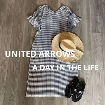 UNITED ARROWS 애로우즈 체크 사라사라 원피스